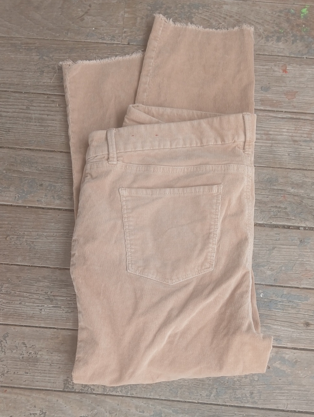 GUC Talbots petites Slim ankle frayed Hem corduroy Light brown 24p